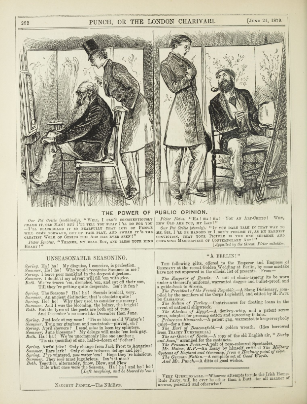 Ein altes Buchcover mit einem Mann in einem Stuhl sitzend und einem ernsthaften Gesichtsausdruck sowie einer Frau daneben, die nachdenklich aussieht, mit der Aufschrift "Die Macht der öffentlichen Meinung" auf dem Cover.