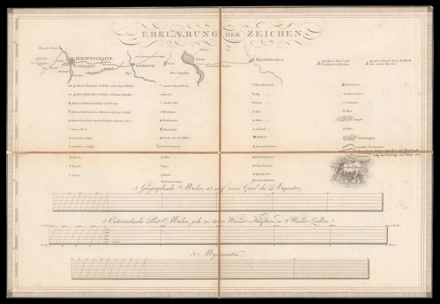 Ein aufgeschlagenes Buch mit schwarzem Hintergrund und einer Deutschlandkarte auf dem Cover, das Text und eine Zeichnung im Innern offenbart.