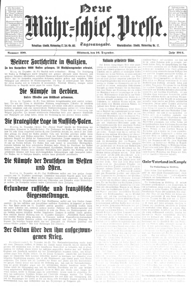 Titelseite einer deutschen Zeitung vom 18. September 1914 mit einem Schwarz-Weiß-Porträt eines Mannes im Anzug und Krawatte mit der Überschrift "Deutsches Reichstag, Bd. 1, Nr. 1".