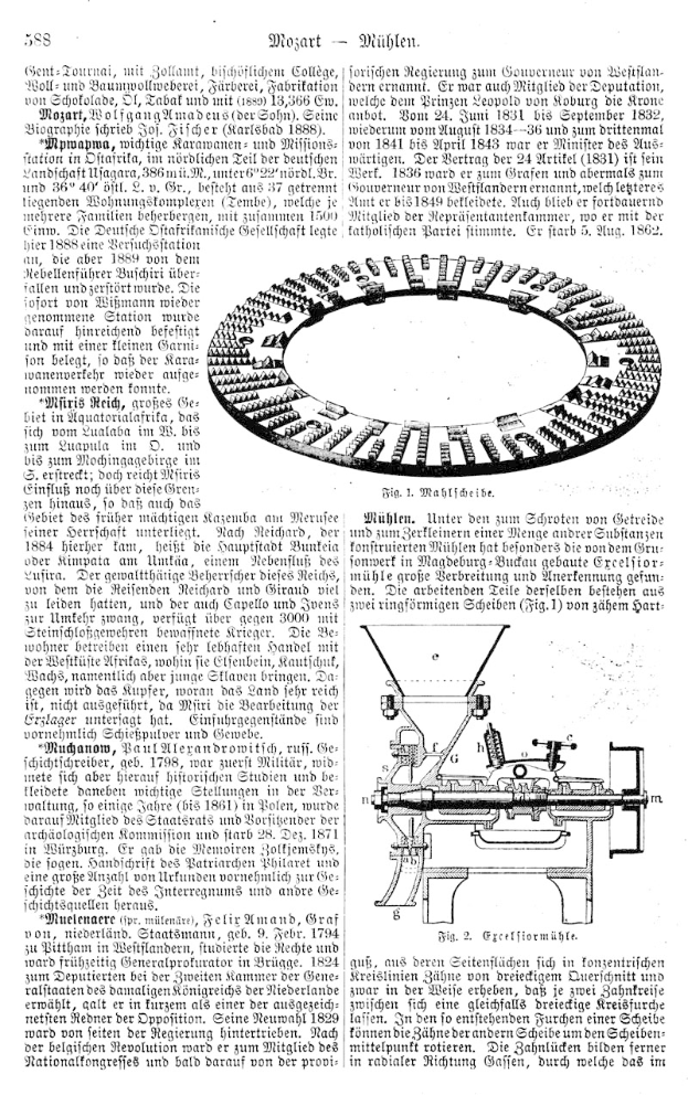 Eine Seite aus einem Buch mit einer Zeichnung einer Kreismaschine und Text, betitelt als die erste Seite des deutschen Patents 558, veröffentlicht im Jahr 1881.